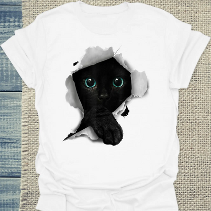 T-Shirt - Cat Torn - Unisex - Katze Weiß