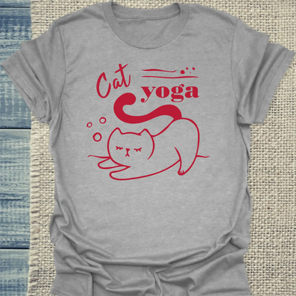 T-Shirt - Cat Yoga - Unisex - Katze Grau