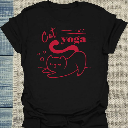 T-Shirt - Cat Yoga - Unisex - Katze Schwarz
