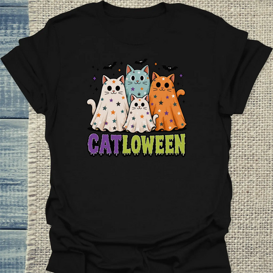 T-Shirt - CatLoWeen - Unisex - Katze, Halloween Schwarz