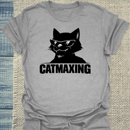 T-Shirt - CatMaxing - Unisex - Katze, Cat Guy Grau