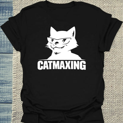 T-Shirt - CatMaxing - Unisex - Katze, Cat Guy Schwarz