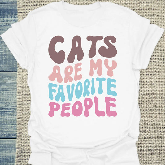 T-Shirt - Cats are my favorite people - Unisex - Katze Weiß