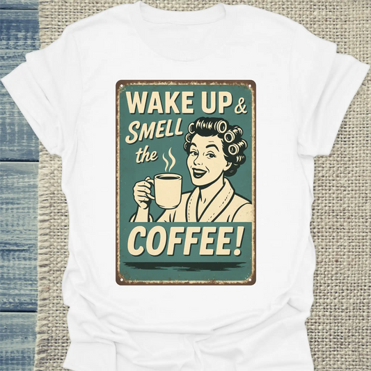 T-Shirt - Coffee - You can sleep when you're dead - Unisex - Kaffee, Retro Weiß