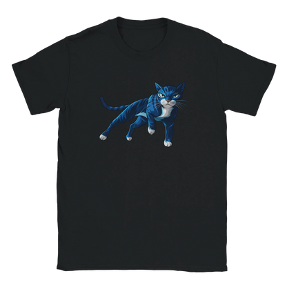 T-Shirt - Cool Blue Cat - Unisex - Katze, Cat Guy Schwarz