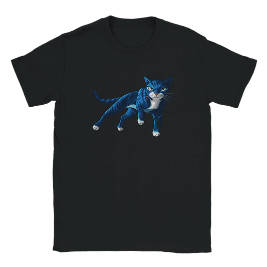 T-Shirt - Cool Blue Cat - Unisex - Katze, Cat Guy Schwarz