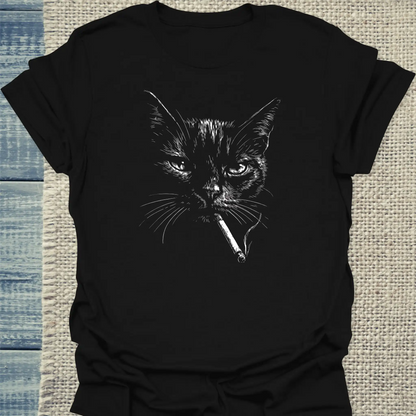 T-Shirt - Cool Smoking Cat - Unisex - Katze Schwarz