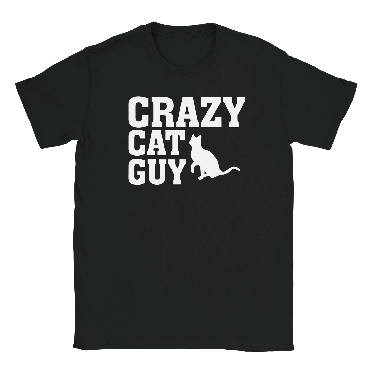 T-Shirt - Crazy Cat Guy - Unisex - Kaffee, Cat Guy Schwarz