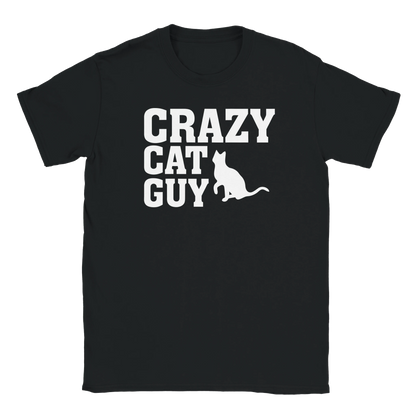 T-Shirt - Crazy Cat Guy - Unisex - Kaffee, Cat Guy Schwarz