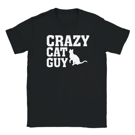 T-Shirt - Crazy Cat Guy - Unisex - Kaffee, Cat Guy Schwarz