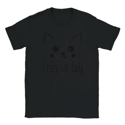 T-Shirt - Cute Crazy Cat Lady - Unisex - Kaffee, Cat Lady, Black Edition Schwarz
