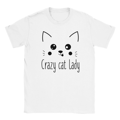 T-Shirt - Cute Crazy Cat Lady - Unisex - Kaffee, Cat Lady, Black Edition Weiß