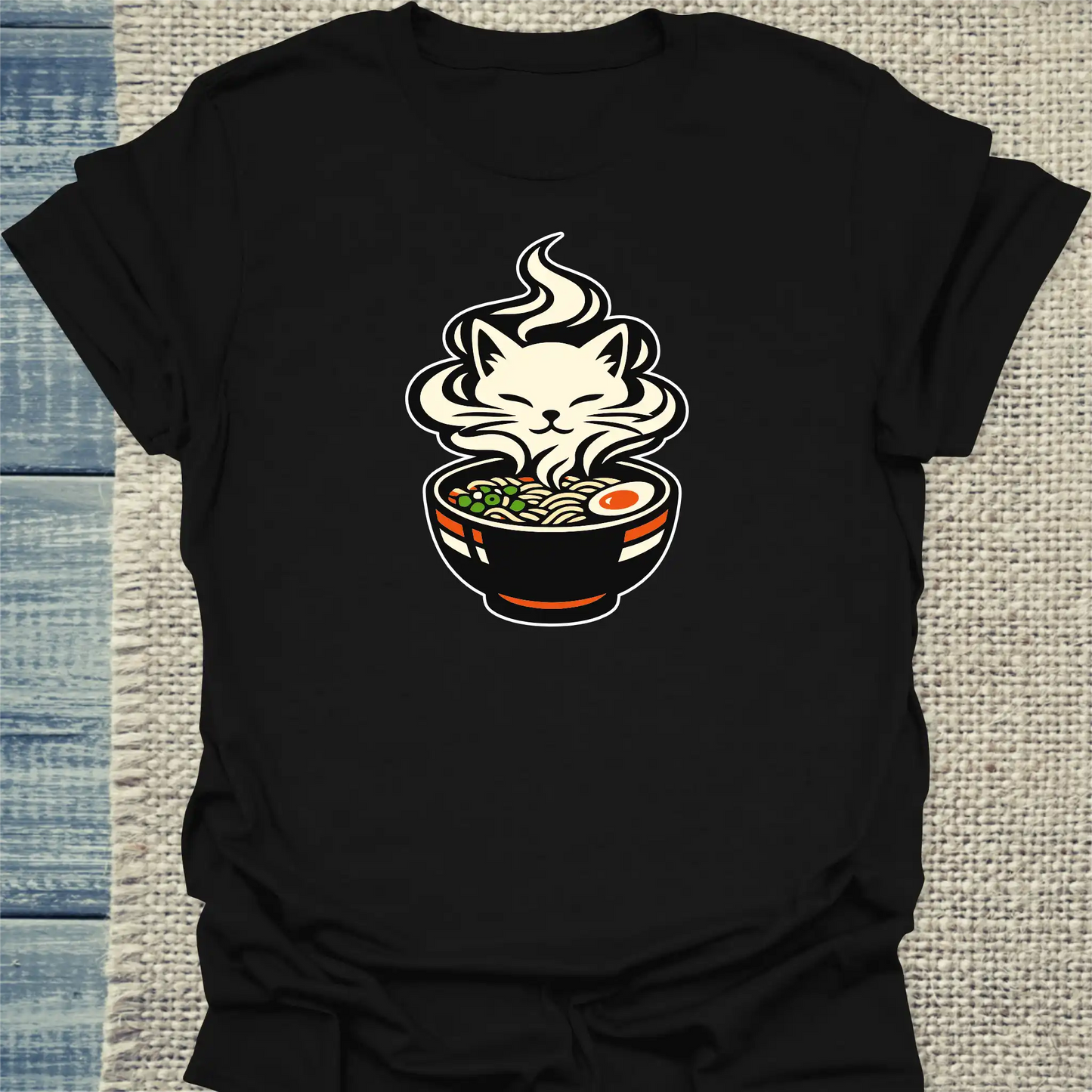 T-Shirt - Das Brodeln - Unisex - Katze, Ramen Schwarz