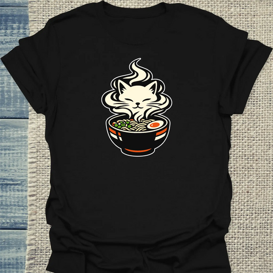 T-Shirt - Das Brodeln - Unisex - Katze, Ramen Schwarz