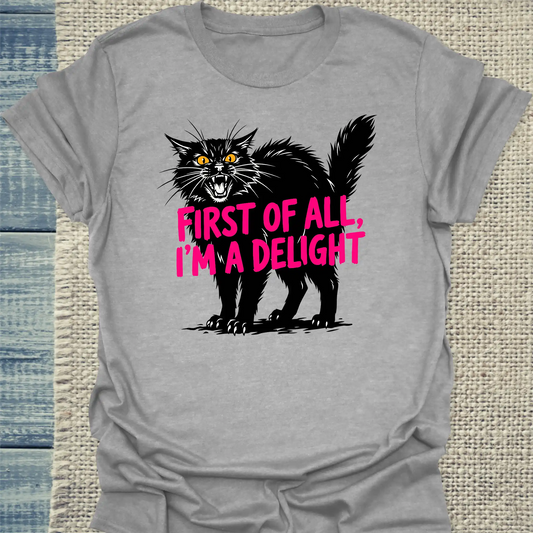 T-Shirt - Delight - Unisex - Katze Grau