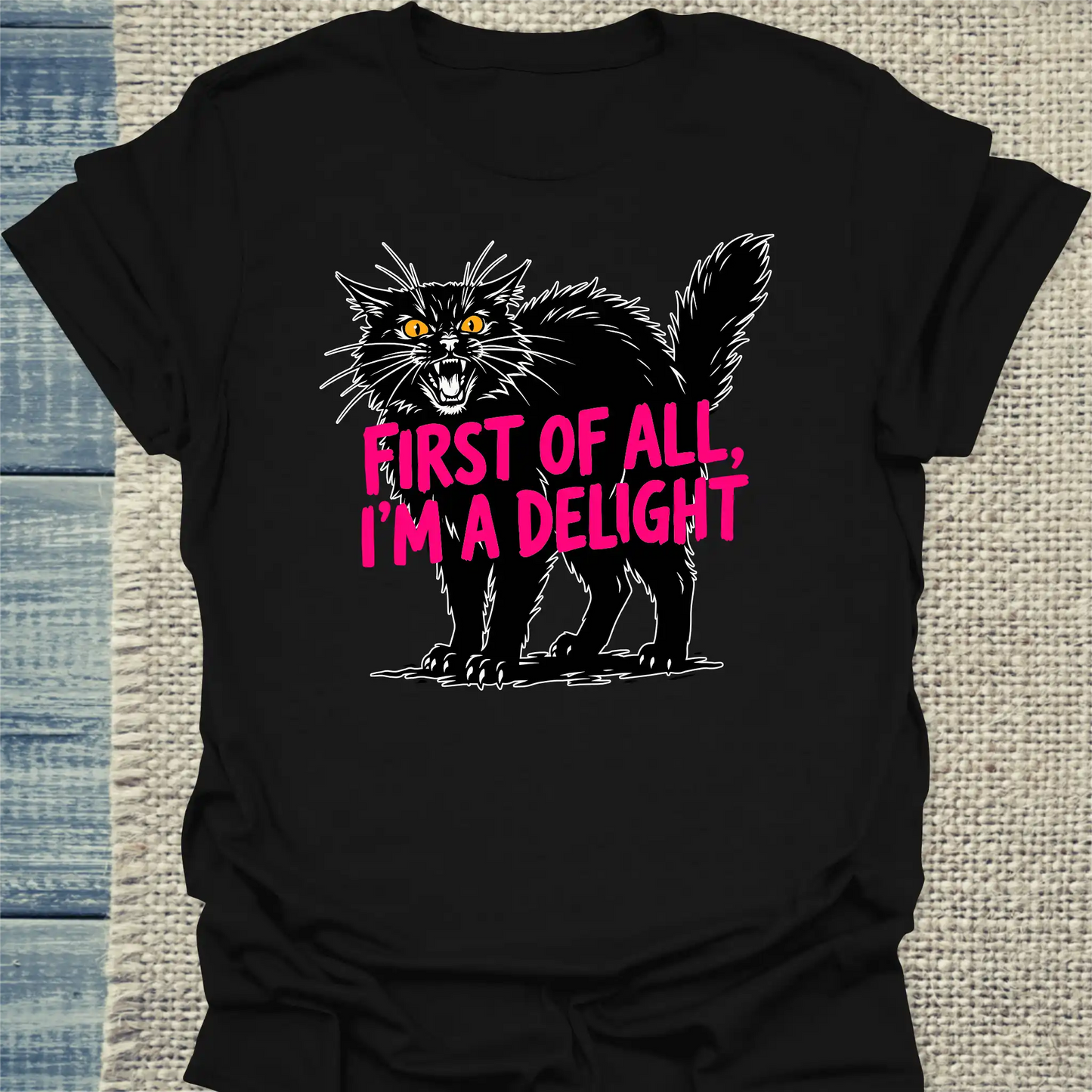 T-Shirt - Delight - Unisex - Katze Schwarz