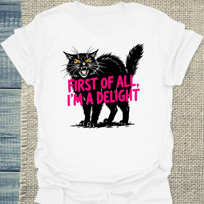T-Shirt - Delight - Unisex - Katze Weiß