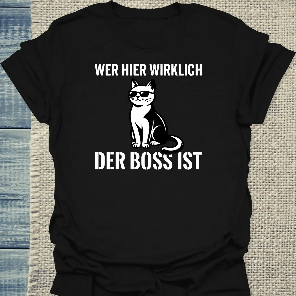 T-Shirt - Der Boss - Unisex - Katze Schwarz