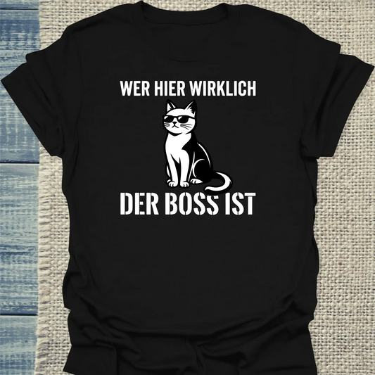 T-Shirt - Der Boss - Unisex - Katze Schwarz