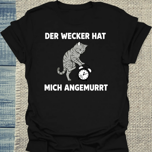 T-Shirt - Der Wecker - Unisex - Katze Schwarz
