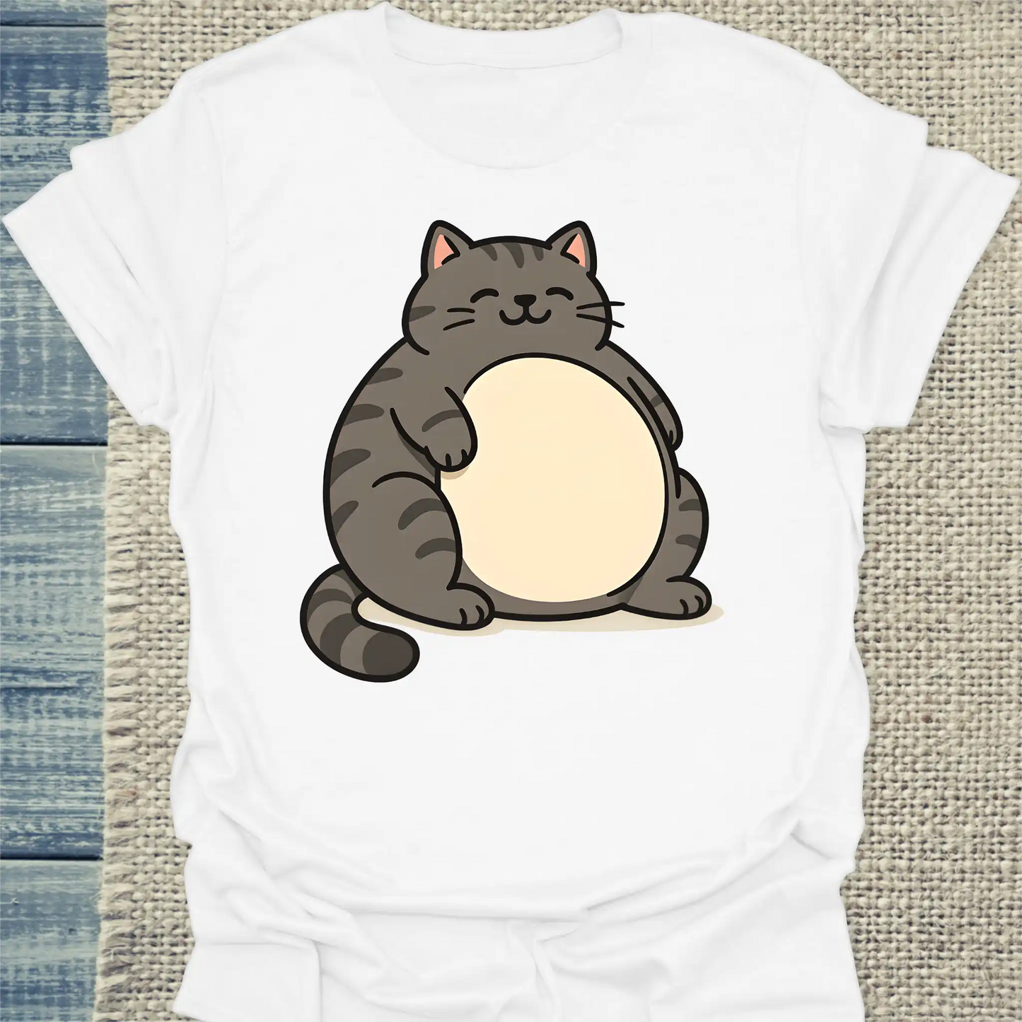 T-Shirt - Dicke Katze - Unisex - Katze Weiß