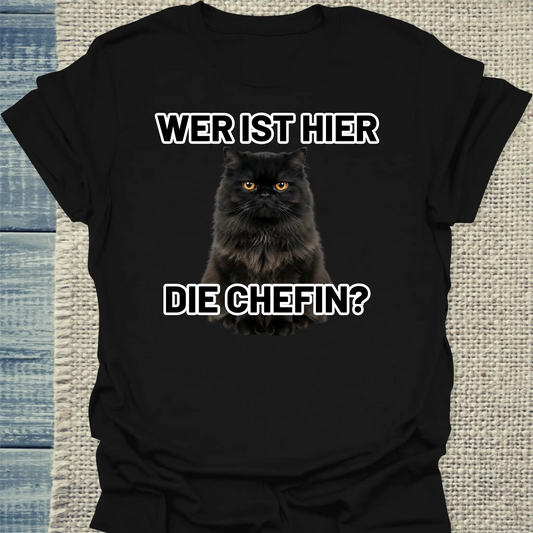 T-Shirt - Die Chefin - Unisex - Katze Schwarz