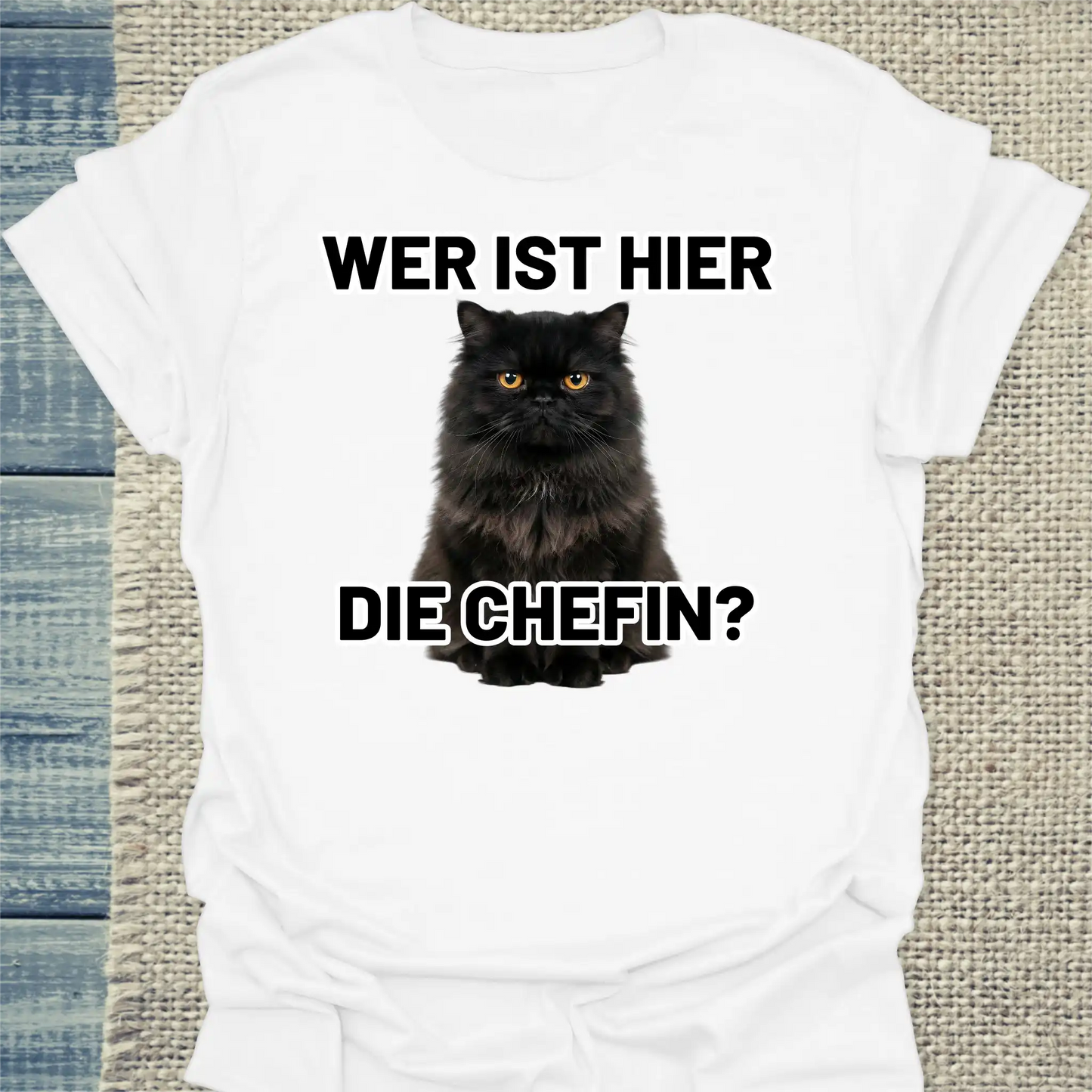 T-Shirt - Die Chefin - Unisex - Katze Weiß