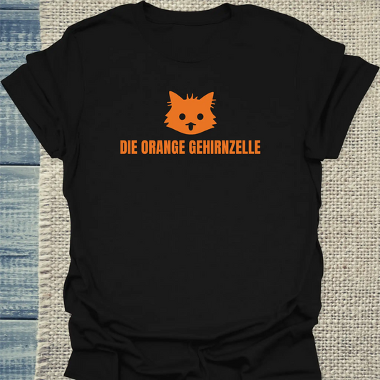 T-Shirt - Die Orange Gehirnzelle - Unisex - Katze Schwarz