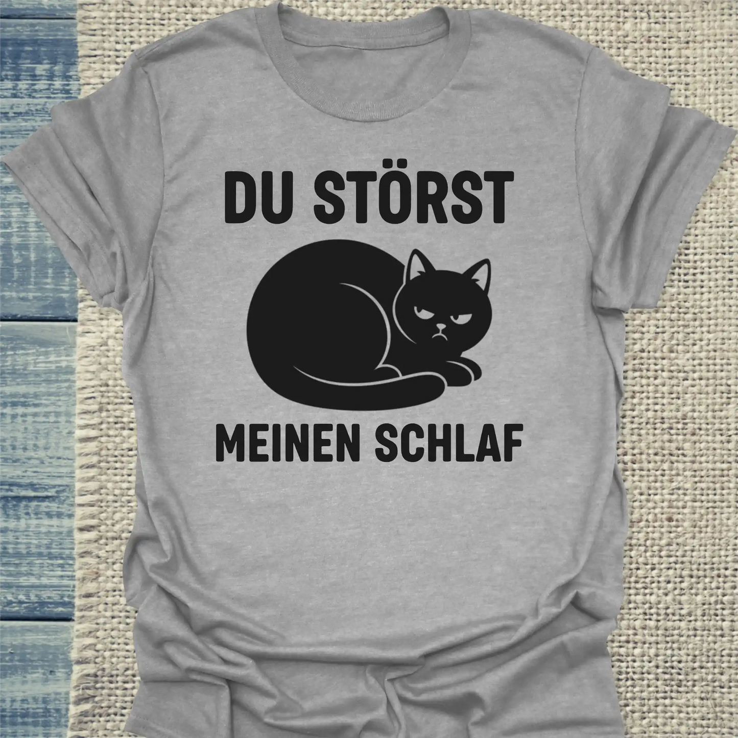 T-Shirt - Du störst meinen Schlaf - Unisex - Katze Grau