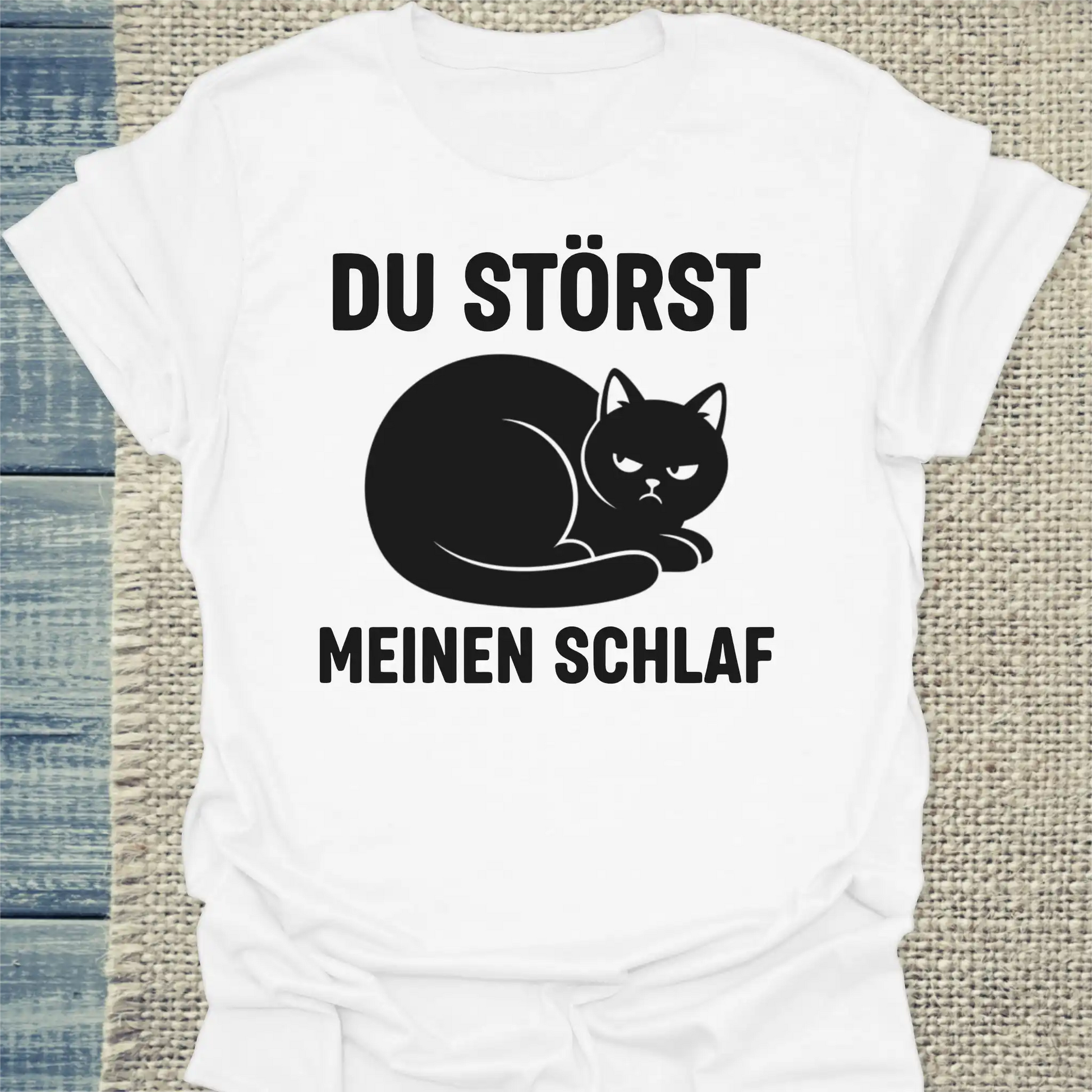 T-Shirt - Du störst meinen Schlaf - Unisex - Katze Weiß