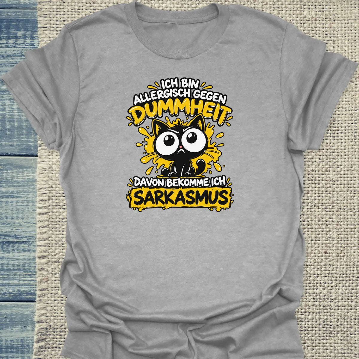 T-Shirt - Dummheit - Unisex - Katze Grau
