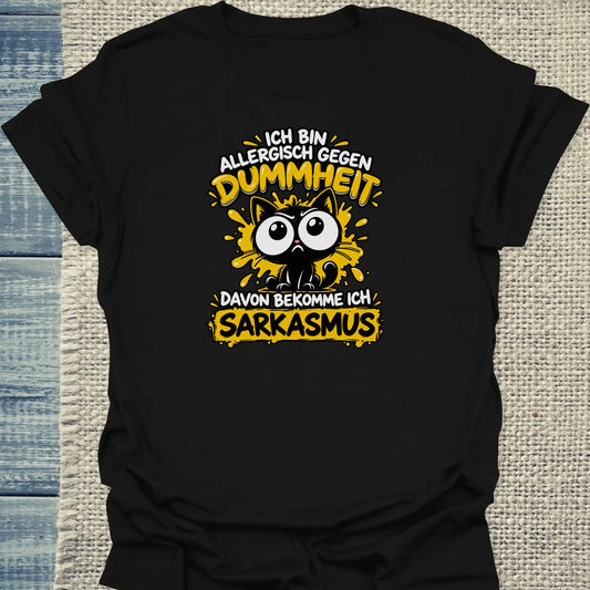 T-Shirt - Dummheit - Unisex - Katze Schwarz