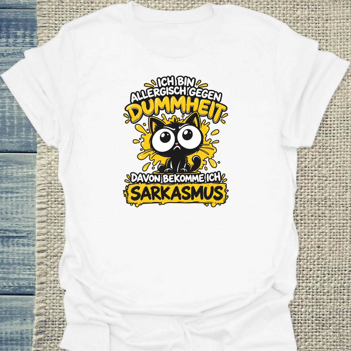 T-Shirt - Dummheit - Unisex - Katze Weiß