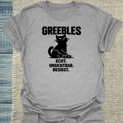 T-Shirt - Echt. Unsichtbar. Besiegt. - Unisex - Katze Grau