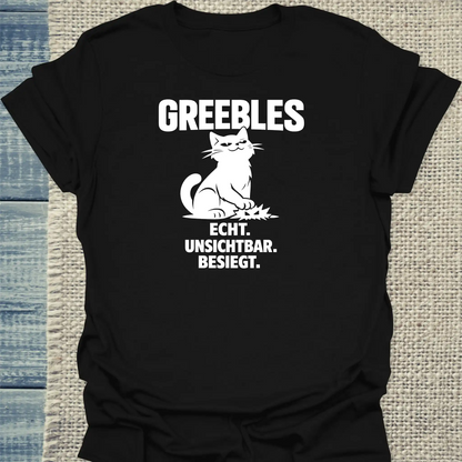 T-Shirt - Echt. Unsichtbar. Besiegt. - Unisex - Katze Schwarz