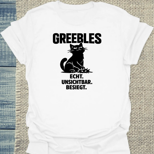 T-Shirt - Echt. Unsichtbar. Besiegt. - Unisex - Katze Weiß