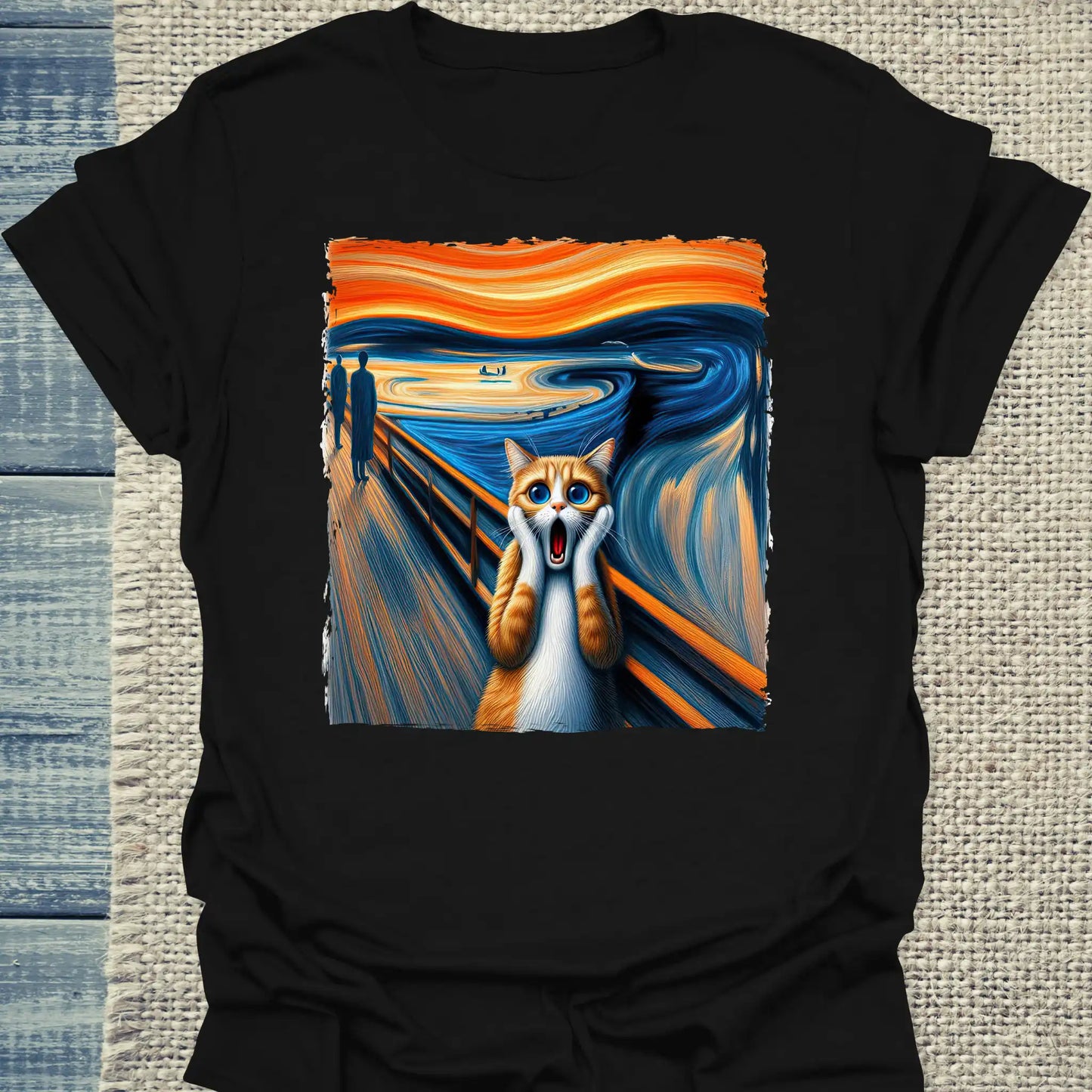 T-Shirt - Edvard Munch - Schreiende Katze - Unisex - Katze Schwarz