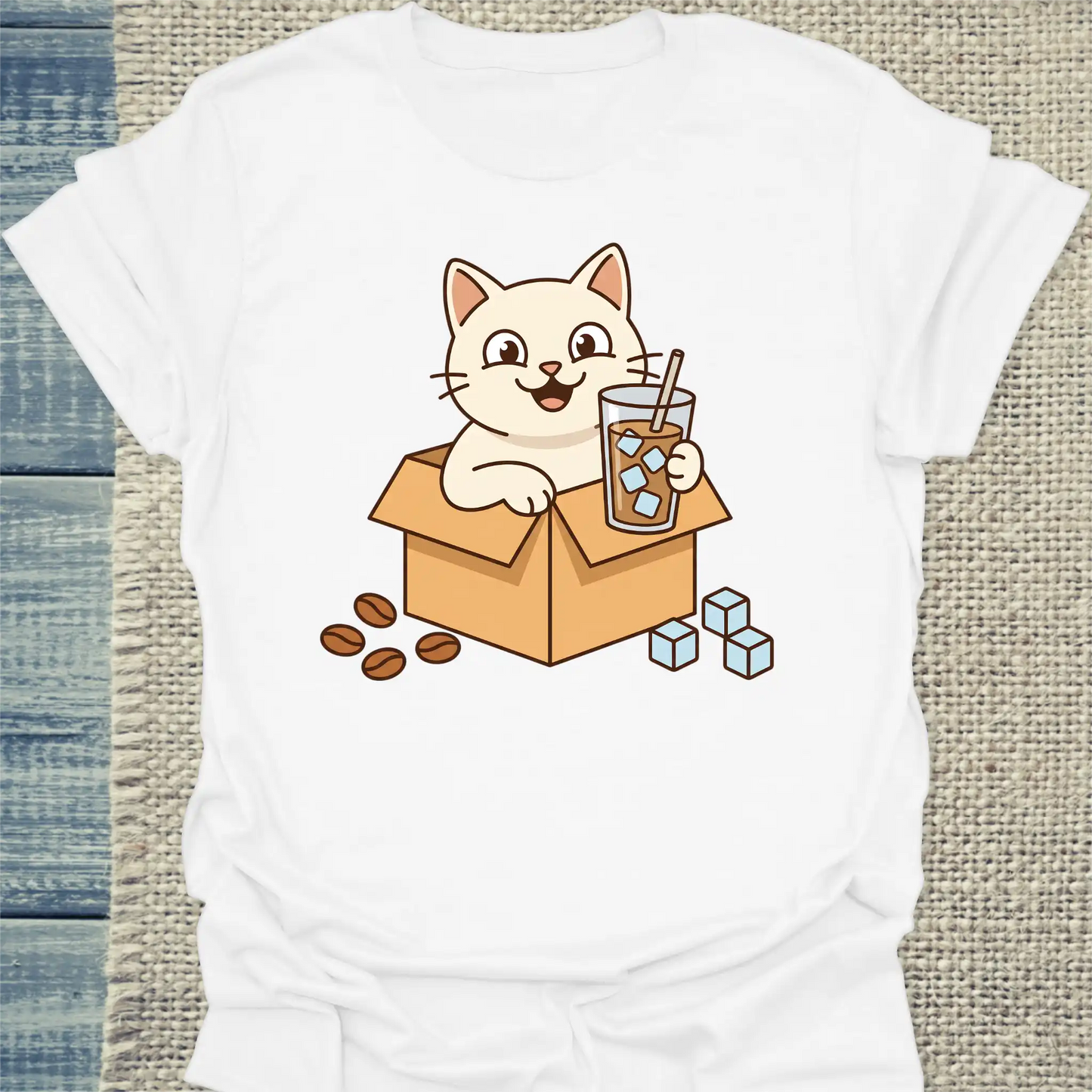 T-Shirt - Endlich Sommer - Unisex - Katze, Sommer Weiß