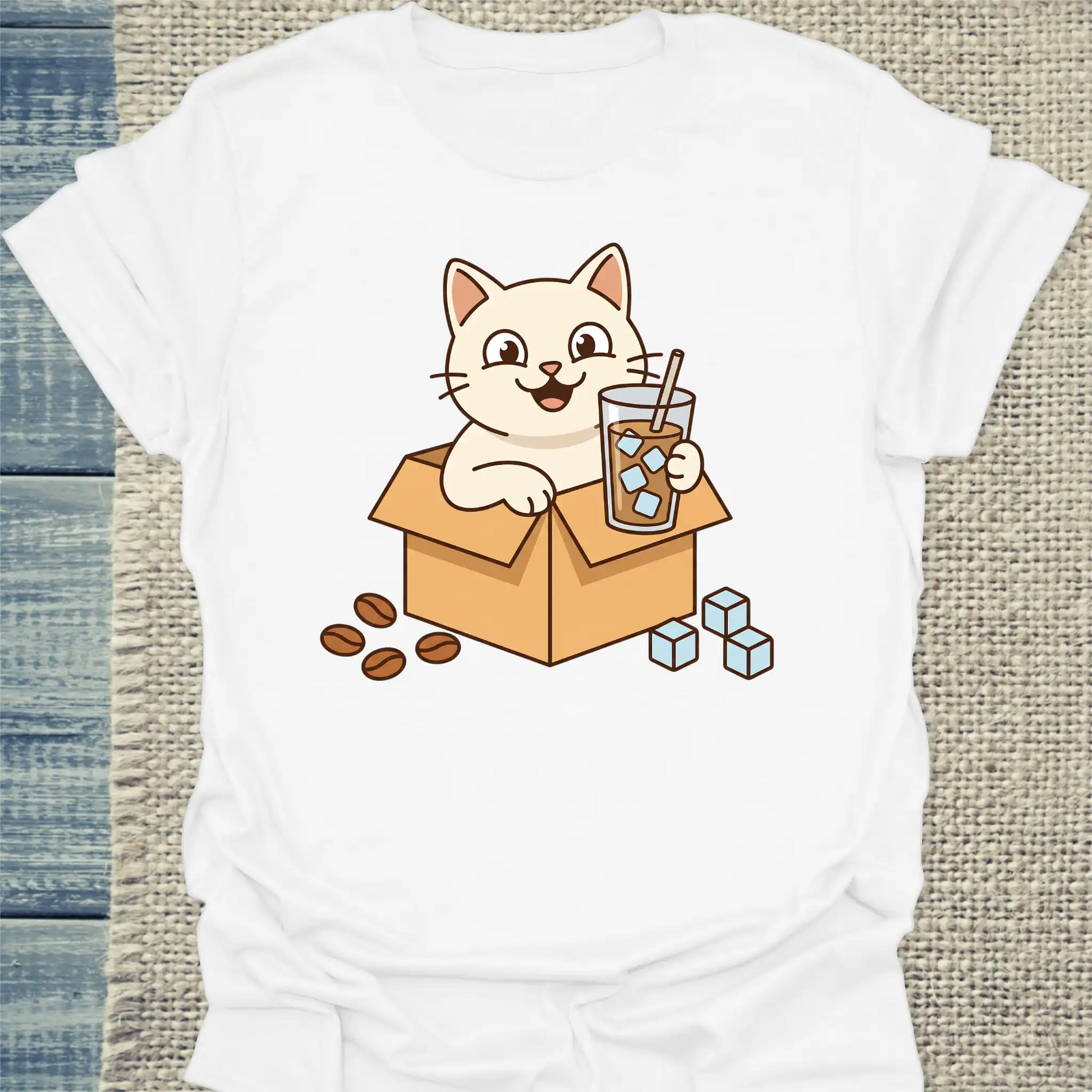T-Shirt - Endlich Sommer - Unisex - Katze, Sommer Weiß