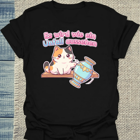 T-Shirt - Es wird wie ein Unfall aussehen - Unisex - Katze Schwarz