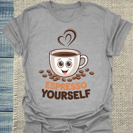 T-Shirt - Espresso Yourselfe - Unisex - Kaffee Grau