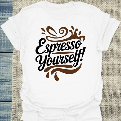 T-Shirt - Espresso Yourselfe - Unisex - Kaffee Weiß
