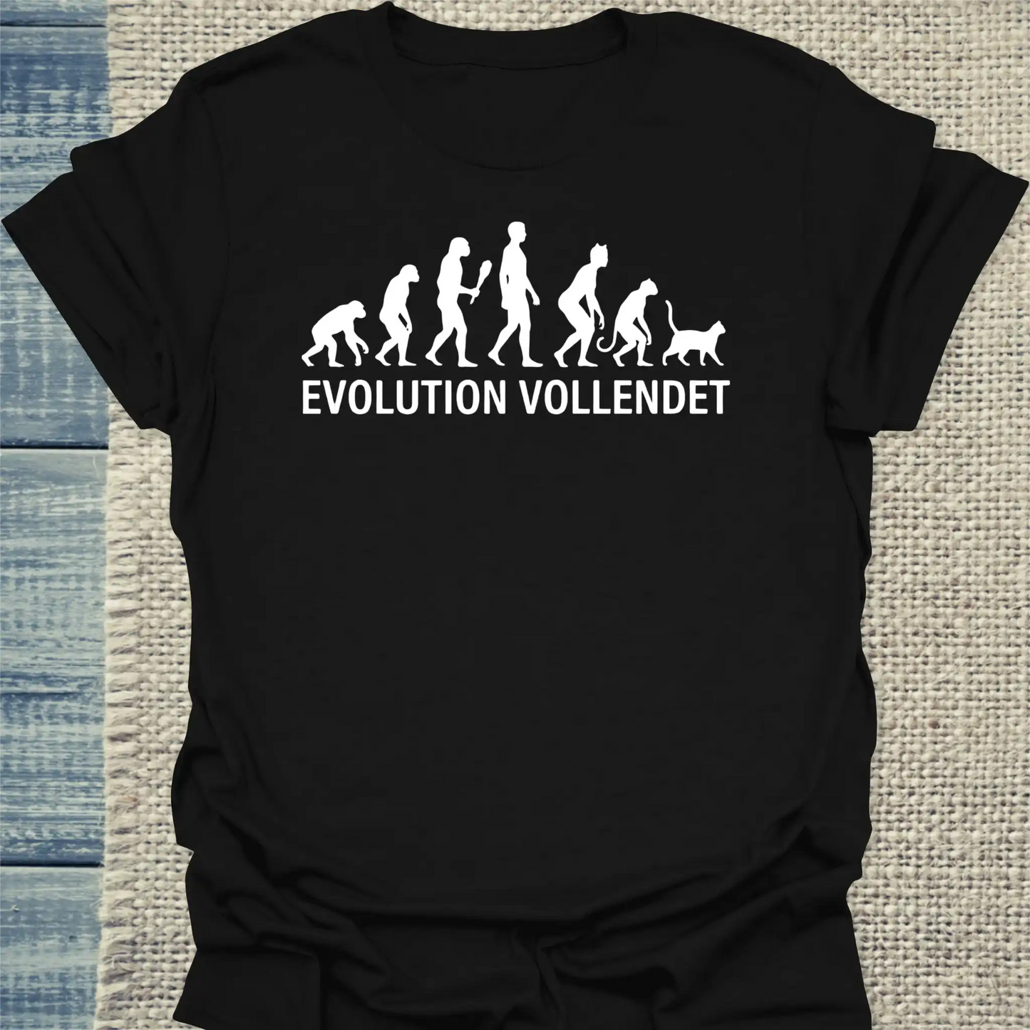 T-Shirt - Evolution - Unisex - Katze Schwarz