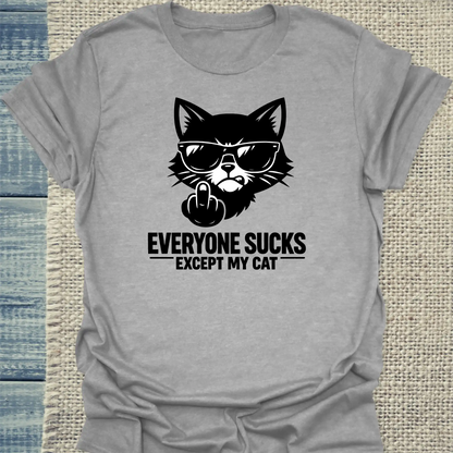 T-Shirt - EXCEPT MY CAT - Unisex - Katze Grau