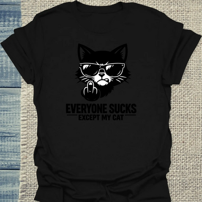 T-Shirt - EXCEPT MY CAT - Unisex - Katze Schwarz