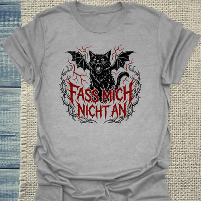 T-Shirt - Fass mich nicht an - Unisex - Katze Grau