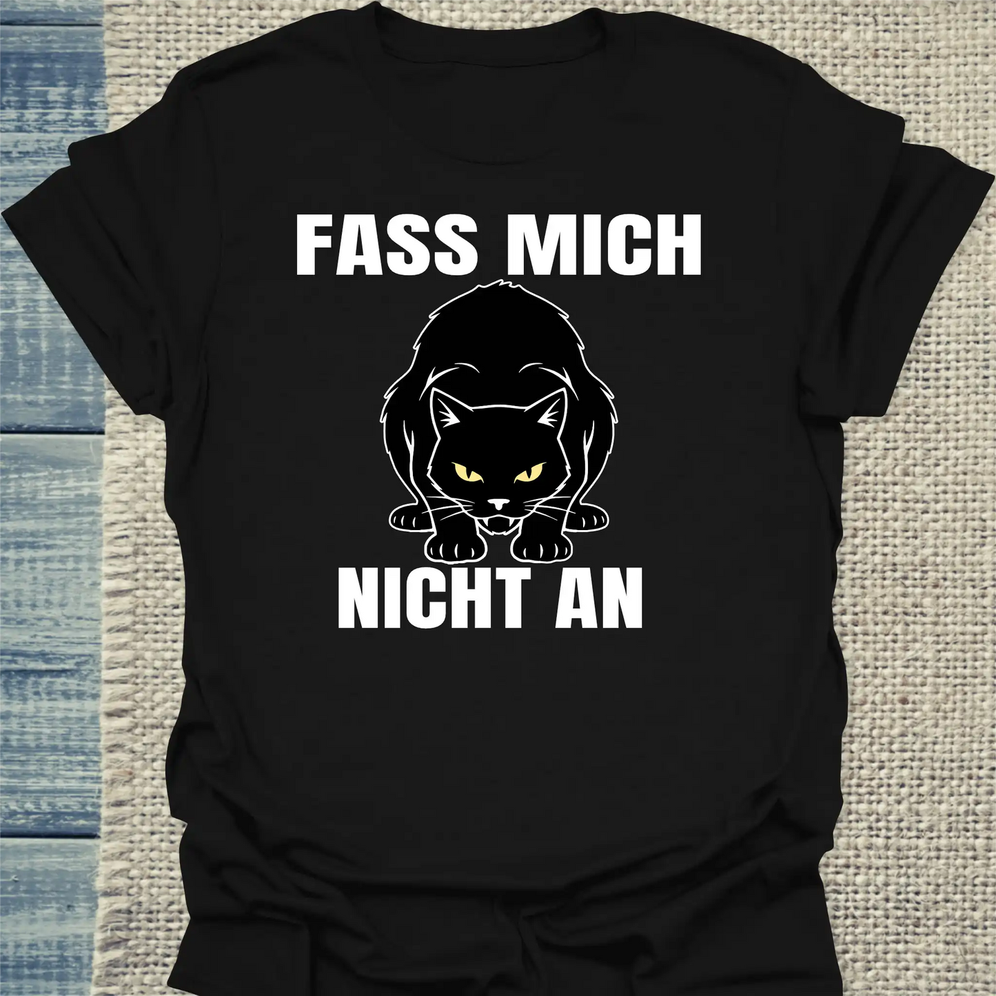 T-Shirt - Fass mich nicht an - Unisex - Katze Schwarz