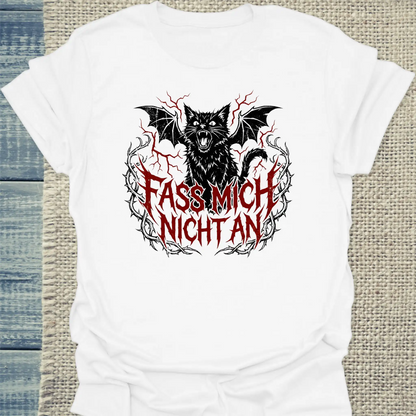 T-Shirt - Fass mich nicht an - Unisex - Katze Weiß