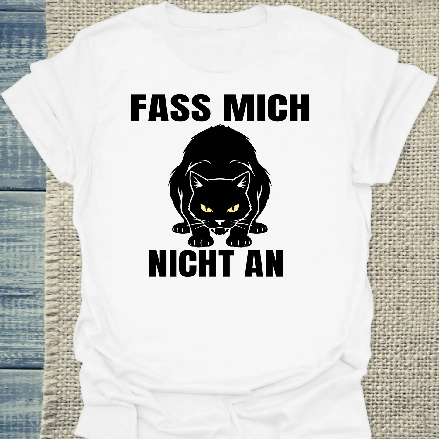 T-Shirt - Fass mich nicht an - Unisex - Katze Weiß