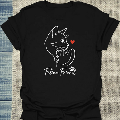 T-Shirt - Feline Friend - Unisex - Katze Schwarz
